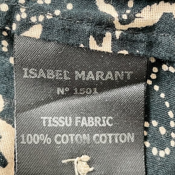ISABEL MARANT ETOILE Blouse Black Beige Floral FR 38 Small S EUC - Picture 9 of 10